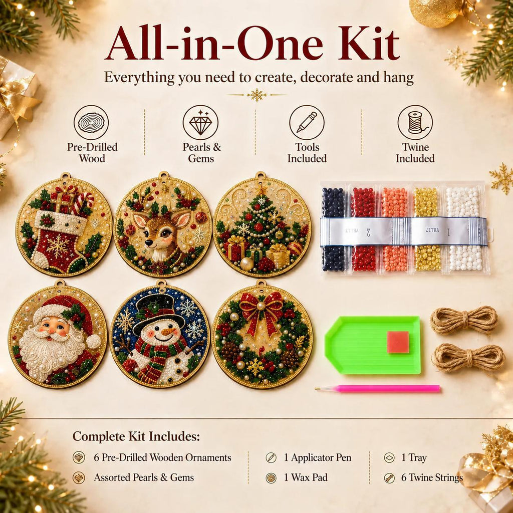 🎁6Pcs Christmas DIY Diamond Painting Ornaments Kit