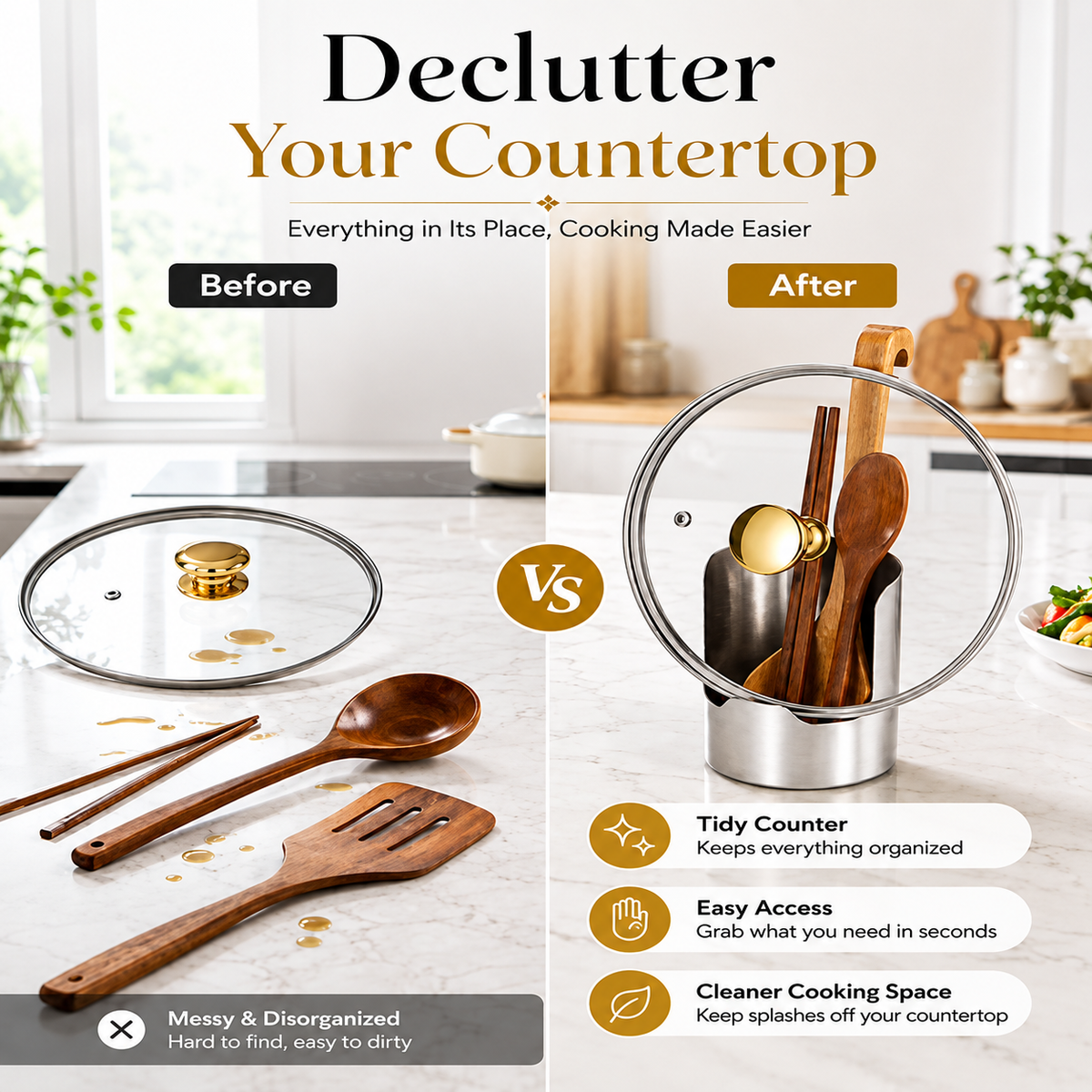 Thickened Stainless Steel Utensil Organizer