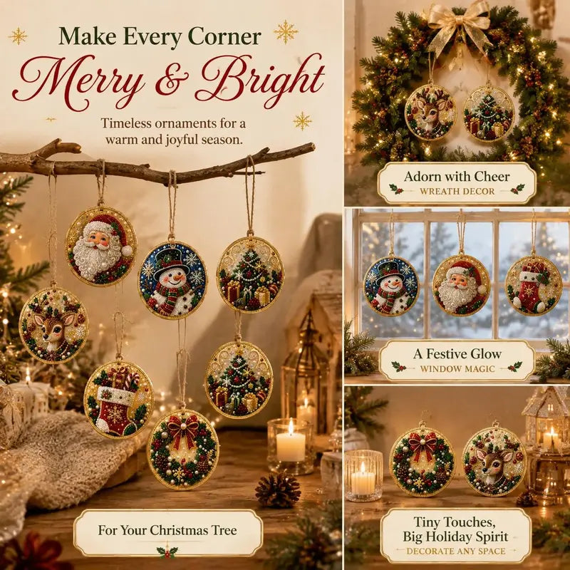 🎁6Pcs Christmas DIY Diamond Painting Ornaments Kit