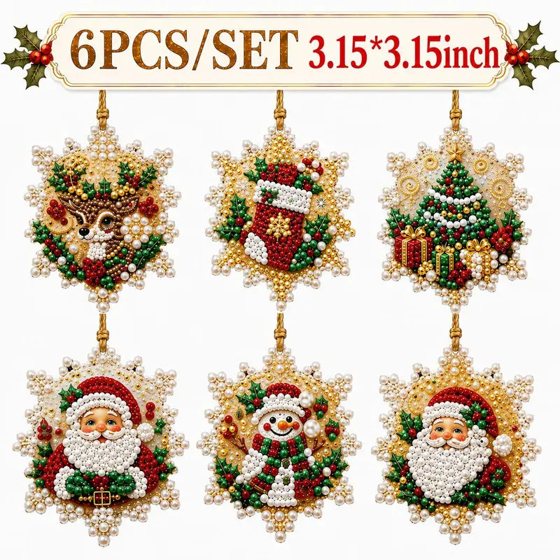 🎁6Pcs Christmas DIY Diamond Painting Ornaments Kit