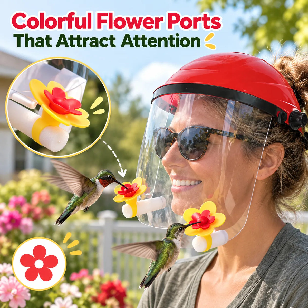 Wearable Hummingbird Feeder Hat – Adjustable Close-Up Bird Watching Experience