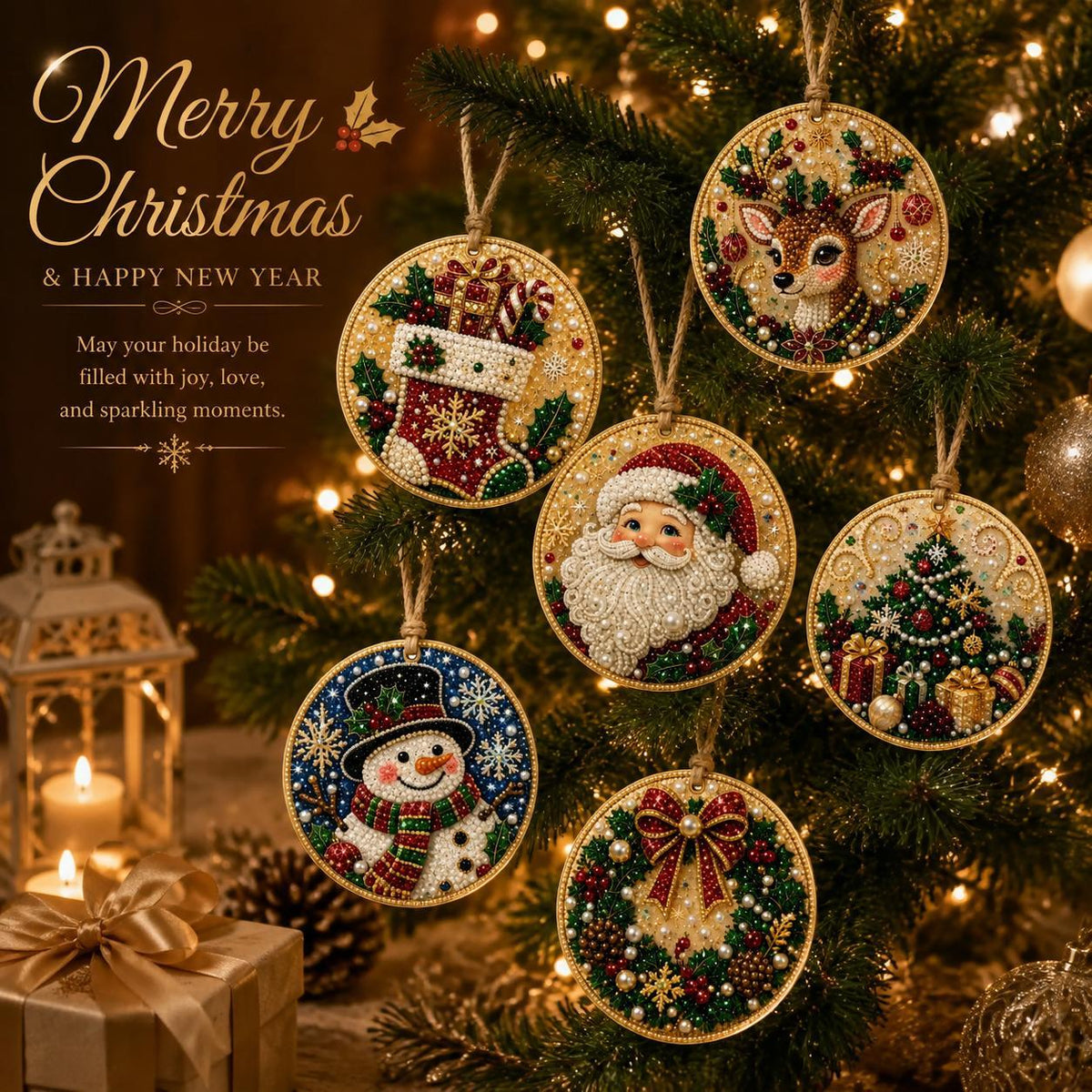 🎁6Pcs Christmas DIY Diamond Painting Ornaments Kit