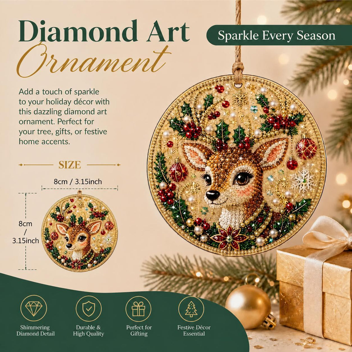 🎁6Pcs Christmas DIY Diamond Painting Ornaments Kit