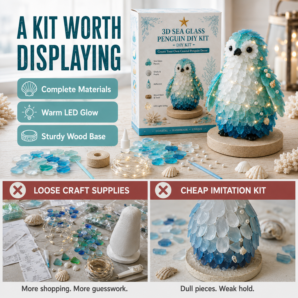 DIY Lighted Sea Glass Art Kit – 11 Designs