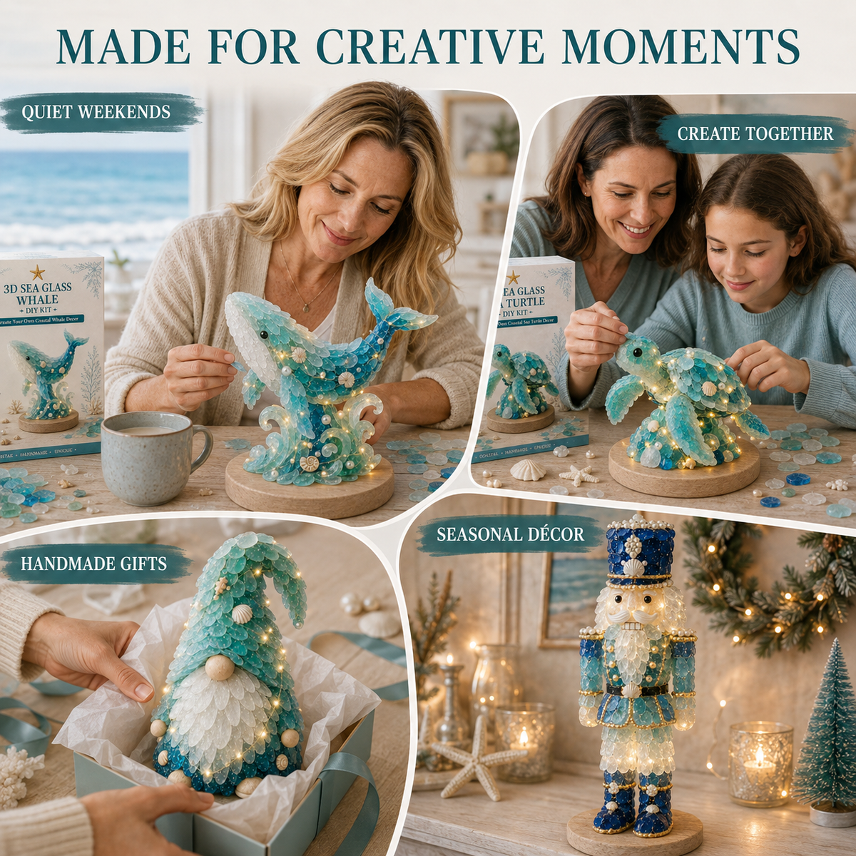 DIY Lighted Sea Glass Art Kit – 11 Designs