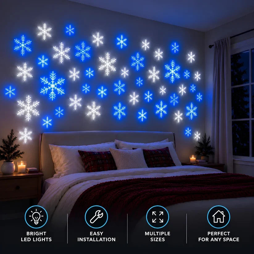 ❄️ 4PCS LED Snowflake Wall Light Set