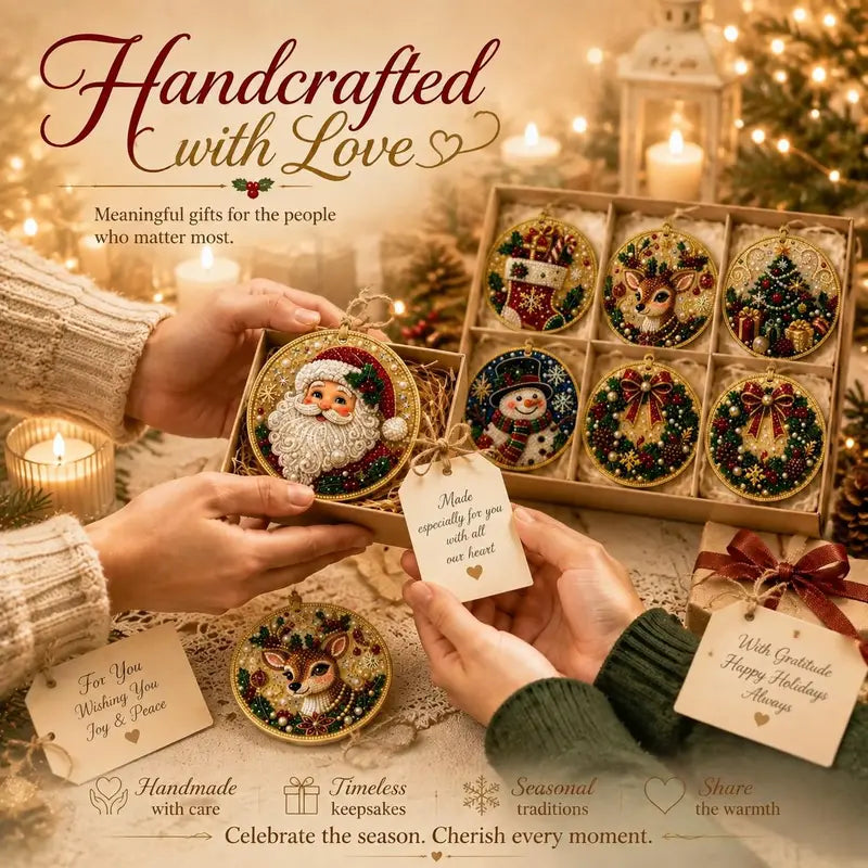 🎁6Pcs Christmas DIY Diamond Painting Ornaments Kit