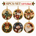 🎁6Pcs Christmas DIY Diamond Painting Ornaments Kit