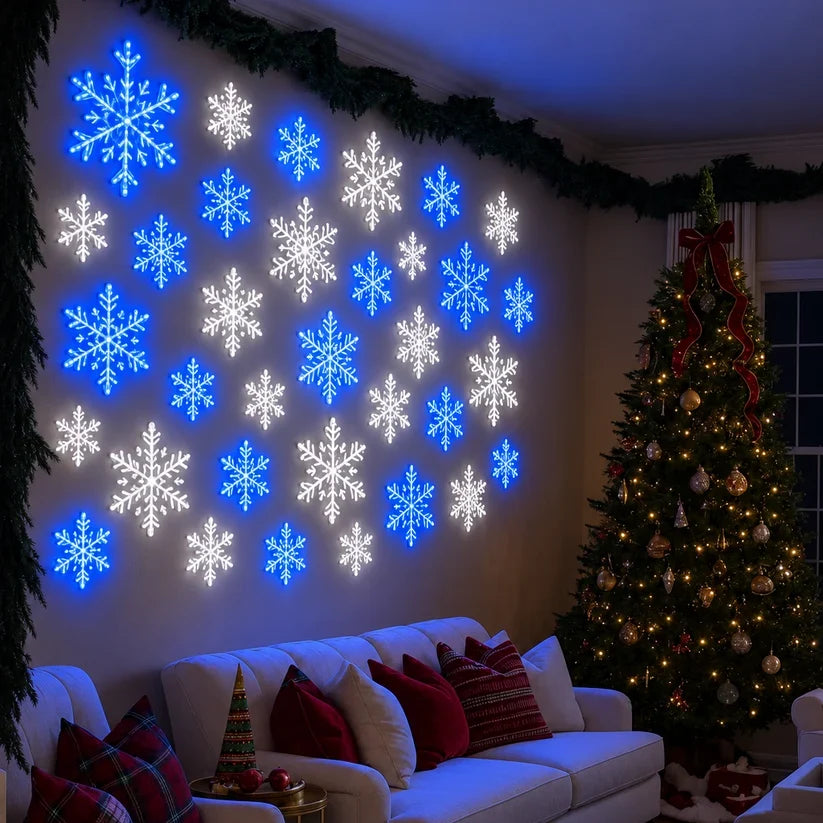 ❄️ 4PCS LED Snowflake Wall Light Set