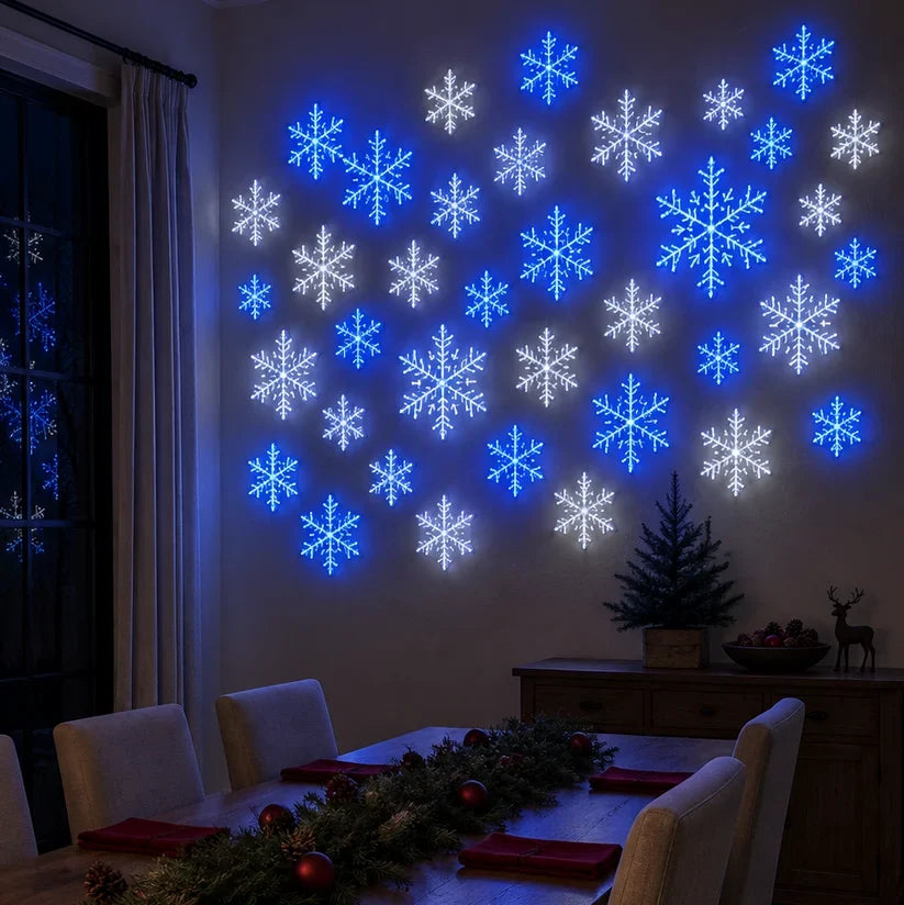 ❄️ 4PCS LED Snowflake Wall Light Set
